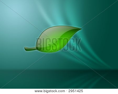 Cristal vert sur fond Cyan