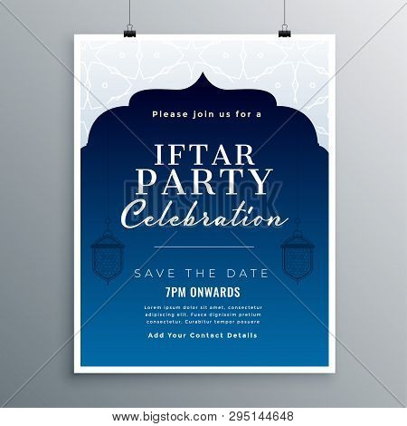 Iftar Party Celebration Card Design Vector Illustration