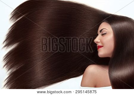 Beautiful Hair. Beauty Woman With Luxurious Long Hair As Background. Beauty Model Girl With Healthy 