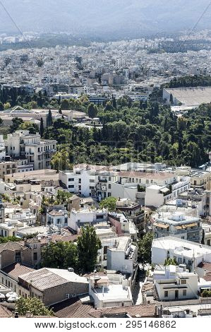 View Of Athens With Temple Of Zeus Olimpo And Panathenaic Stadium