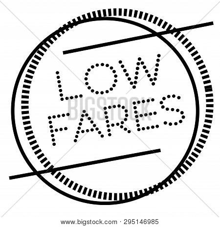 Low Fares Stamp On White. Stamps And Advertisement Labels Series.