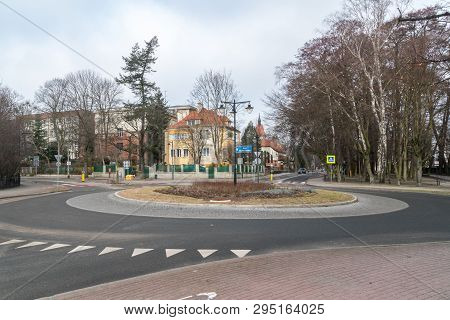 Sopot, Poland - February 25, 2019: Roundabout Of Czeslaw Niemen.