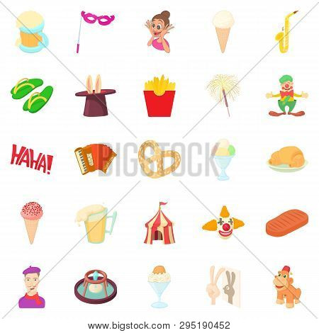Gaiety Icons Set. Cartoon Set Of 25 Gaiety Icons For Web Isolated On White Background