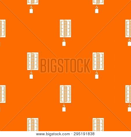 Physics Dynamometer For Laboratory Work Pattern Repeat Seamless In Orange Color For Any Design. Geom
