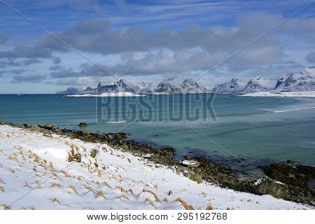 Sandbotnen landscape in Lofoten Archipelago, Norway