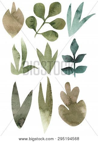 Seamless Pattern Of Hand Drawn Watercolor Delicate Flowers And Leaves. Design For Wedding Invitation