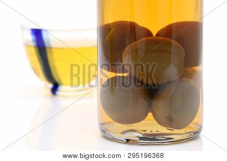Japanese Plum Wine Called Umeshu, On White Background