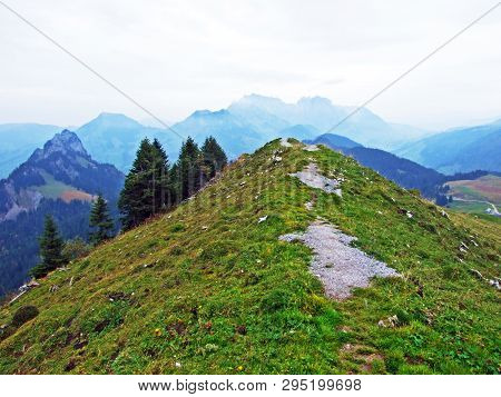 Mountain Peak Gulme Or Gulmen In The Obertoggenburg Region, Stein - Canton Of St. Gallen, Switzerlan