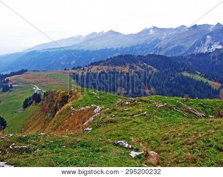 A View From The Mountain Top Gulme Or Gulmen In The Obertoggenburg Region, Stein - Canton Of St. Gal