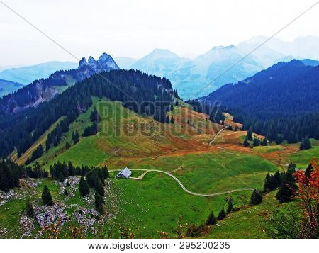 A View From The Mountain Top Gulme Or Gulmen In The Obertoggenburg Region, Stein - Canton Of St. Gal