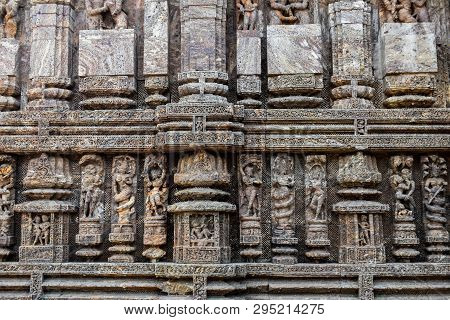 Beautiful Architecture Into The Wall Of Konark Sun Temple With Closer Look