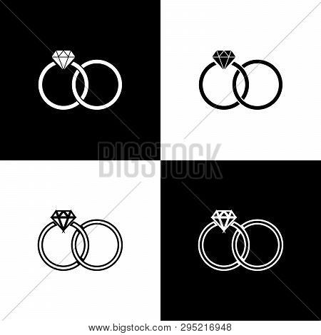 wedding symbols rings black and white