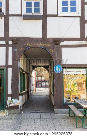 Lippstadt, Germany - March 22, 2019: Historic Building Metzgeramtshaus In The Center Of Lippstadt, G