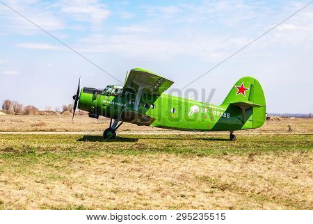 Samara, Russia - April 13, 2019: The Antonov An-2 A Soviet Mass-produced Single-engine Biplane At An