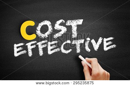 Cost Effective Text On Blackboard, Business Concept Background