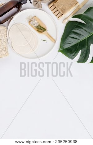 Zero Waste Cosmetic Products, Sustainable Lifestyle Concept, Flat Lay