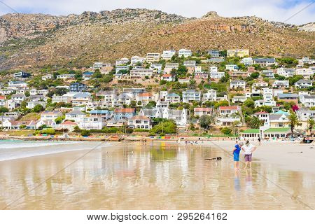 Fish Hoek Beach On A Cloudy Autumn Day