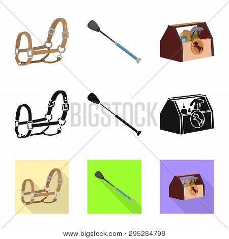 Vector Design Of Equipment And Riding Sign. Collection Of Equipment And Competition Stock Vector Ill