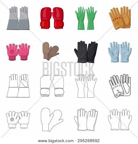 Vector Illustration Of Glove And Winter Icon. Collection Of Glove And Equipment Stock Vector Illustr