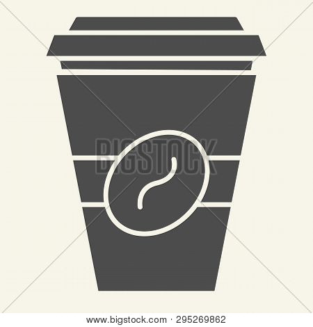 Coffee To Go Solid Icon. Disposable Cup Vector Illustration Isolated On White. Coffe Takeaway Glyph 