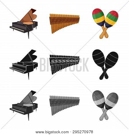 Vector Illustration Of Music And Tune Sign. Set Of Music And Tool Vector Icon For Stock.
