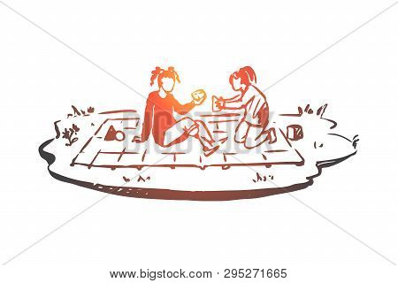 Disabled, Girl, Play, Prosthesis Concept. Hand Drawn Disabled Girl With Protesis Hand Play Concept S