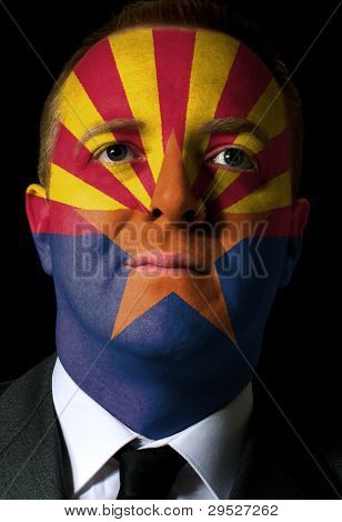 Nás stát Arizona vlajky maloval tvář podnikatel a politik