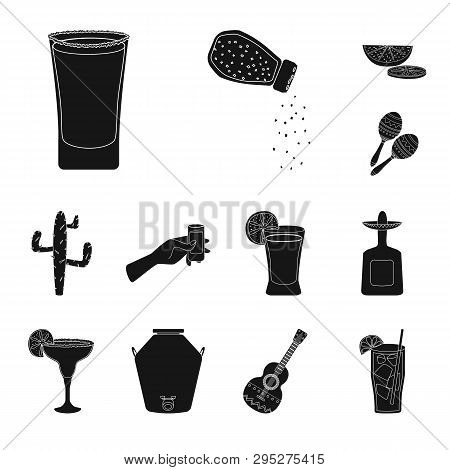 Vector Design Of Carnival And National Icon. Set Of Carnival And Tequila Stock Vector Illustration.