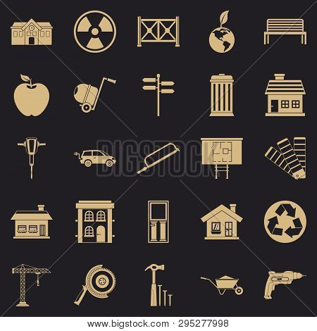 Earthwork Icons Set. Simple Set Of 25 Earthwork Icons For Web For Any Design