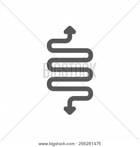 Spring, Detour, Flexibility Line Icon. Isolated On White Background