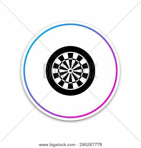 Classic Darts Board With Twenty Black And White Sectors Icon Isolated On White Background. Dart Boar