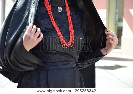 Folk Of Sardinia, Detail Of A Traditional Sardinian Costume