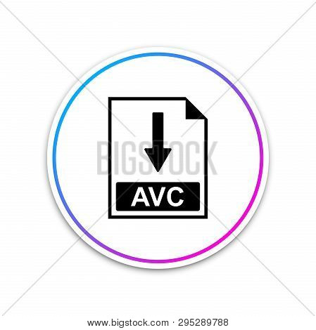 Avc File Document Icon. Download Avc Button Icon Isolated On White Background. Circle White Button. 