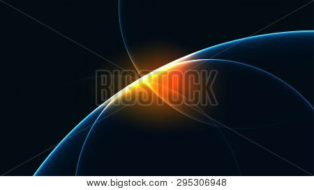 Sparkle Light Cycle Abstract Vector Dark Background