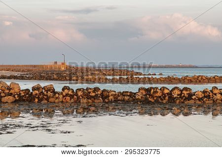 Sunset At Salthill Beach In Galway Bay