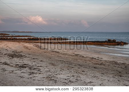 Sunset At Salthill Beach In Galway Bay