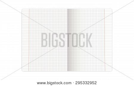 Opened Notebook In A Cage Isolated On White Background. Vector Illustration