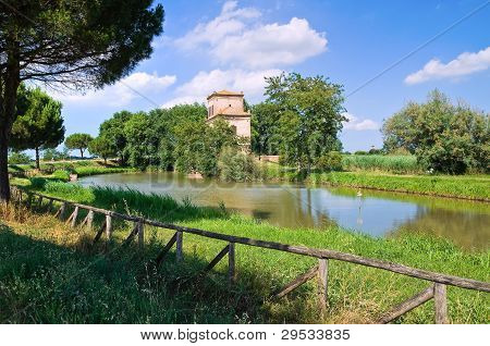 Abate Tower. Mesola. Emilia-Romagna. Italien.