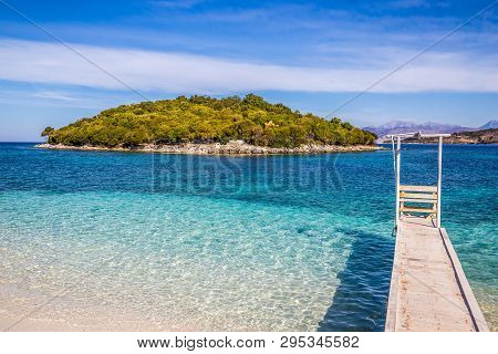 Wooden Pier In The Sea - Ksamil, Butrint National Park, Sarande, Albania