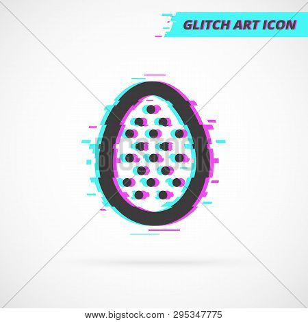 Flat Easter Egg Glitch Idea Isolated Icon