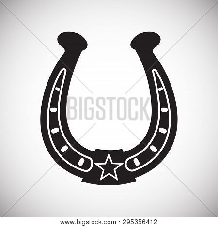 Horse Shoe Icon On Background For Graphic And Web Design. Simple Vector Sign. Internet Concept Symbo