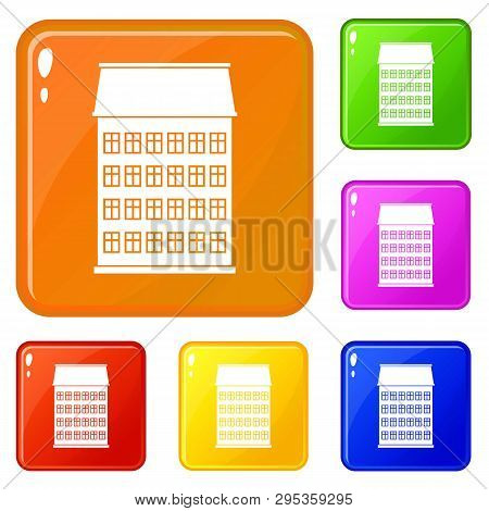 Toen House Icons Set Collection 6 Color Isolated On White Background