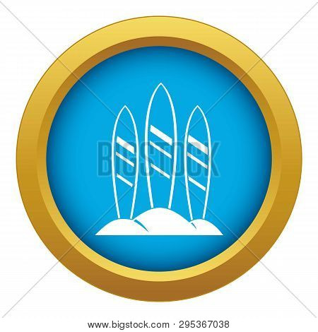 Serfing Board Icon Blue Isolated On White Background For Any Design