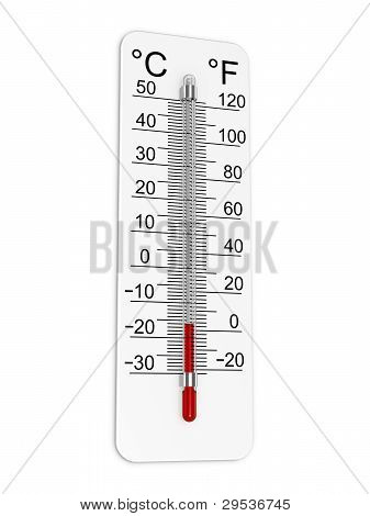 Thermometer Indicates Low Temperature
