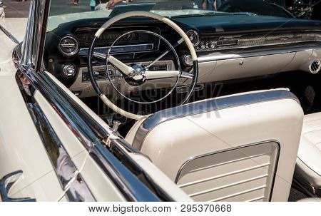 Naples, Florida, Usa - March 23,2019: White 1959 Cadillac Eldorado At The 32nd Annual Naples Depot C