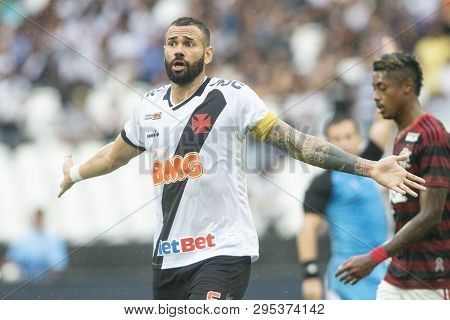 Rio, Brazil - April 14, 2019: Leandro Castan Player In Match Between Vasco And Flamengo By The Cario
