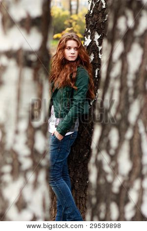 trees and one woman