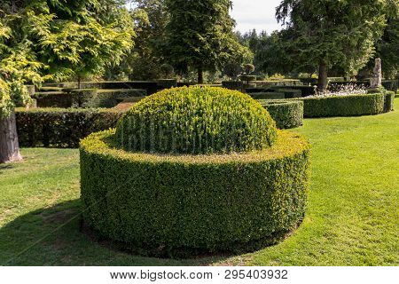 Eyrignac, France - September 2, 2018: The Picturesque Jardins Du Manoir D Eyrignac In Dordogne. Fran
