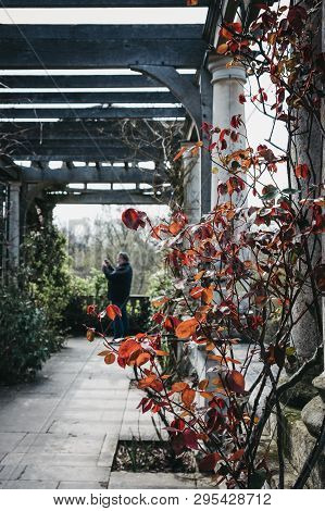 London, Uk - April 11, 2019: People Walking Inside The Hill Garden And Pergola In Golders Green, Lon