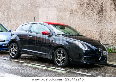 Grenoble, France - March 14, 2019: Compact Hatchback Alfa Romeo Mito In The City Street.